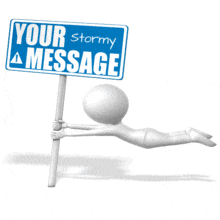 This custom design animation shows a figure in very high winds holding on to a signs pole for dear life.&lt;br&gt;&lt;br&gt;  You can customize the sign by adding your own text and images using our online customizer.