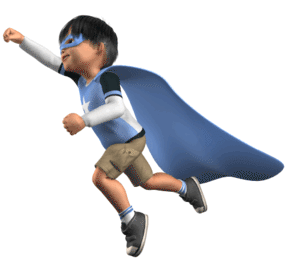 Animated gif sample: Boy Superhero Flying