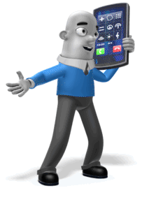 Animated gif sample: Businessman Character Talking On Smartph