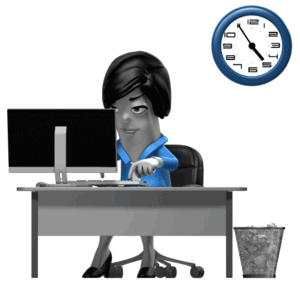 Animated gif sample: Biz Woman Work Watch Clock