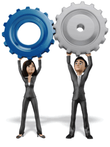 Animated gif sample: Business Team Gear Rotate