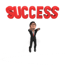 A businessman tries continuously to reach for the word you customize.