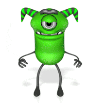 This animation shows a monster character looking around angry and then point.