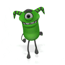 This animation shows m monster acting very excited.