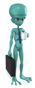 Animated gif sample: Business Alien Drink Coffee
