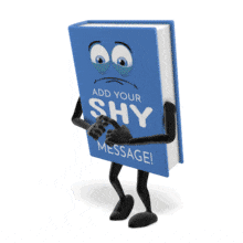 This custom design animation shows a book character acting shy.&lt;br&gt;&lt;br&gt; You can customize this book by adding your own text and images using our online customizer.