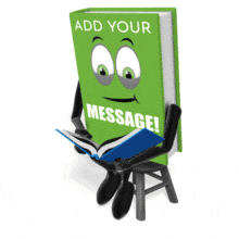 This custom design animation shows a book character sitting on a stool reading a book.&lt;br&gt;&lt;br&gt;You can customize this animation by adding your own text and images using our online customizer.