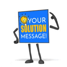 This custom design animation shows a square sign character thinking then having an idea. &lt;br&gt;&lt;br&gt;You can customize the sign by adding your own text and image using our online customizer.