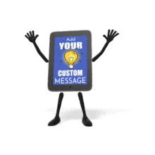 This custom design animation shows a tablet character waving hands frantically try to get attention.&lt;br&gt;&lt;br&gt;  You can customize this animation by adding your own text and images using our online customizer.