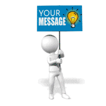 This custom design animation shows a figure flipping over a message sign on a pole to reveal the other side.&lt;br&gt;&lt;br&gt;  You can customize this sign by adding your own text and images using our online customizer.