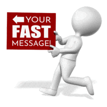 This custom design animation shows a figure running while holding a message sign.&lt;br&gt;&lt;br&gt;  You can customize the sign by adding your own text and images using our online customizer.