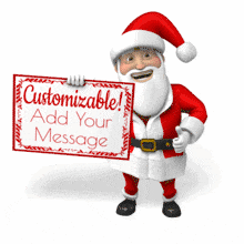 This custom design animation shows a Santa dancing while holding a sign.&lt;br&gt;&lt;br&gt;You can customize the sign by adding your own text and images using our online customizer.
