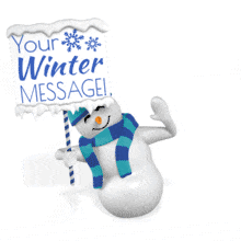 This custom design animation shows a snowman dancing while holding a customizable sign.&lt;br&gt;&lt;br&gt;You can customize this sign by adding your own text and images using our online customizer.