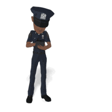 This custom design animation shows a policeman character writing our a message on a notepad.&lt;br&gt;&lt;br&gt;A possible use for this animation could be to add it your PowerPoint presentation or marketing material to display a warning, penalty, disobedience, or a violation.     