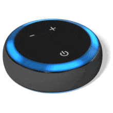 Lights spin on this voice activated smart device.