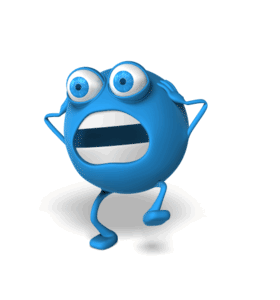Animated gif sample: Roundy Character Freaking Out