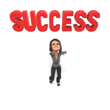 A business woman tries continuously to reach for the word you customize.