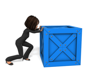 Animated gif sample: Business Woman Push Crate Lean