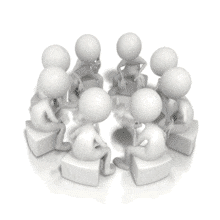 A non-looping animation of a group of stick figures with all of them standing up with an idea. This animation is a single playback animation. When customizing choose 1 ppt or 1 web for #Loops.