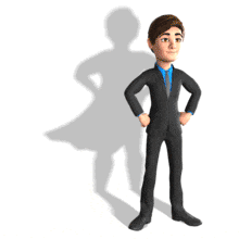 A businessman&#039;s shadow reveals the superhero inside.