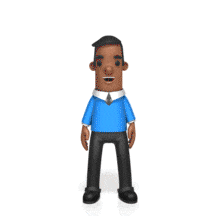 A guy with tie jumps to get attention and then points to the side.  Use this animation in a PowerPoint template to call attention to text or an image.