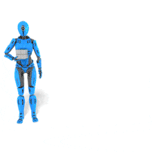 A robot drops a cube that unfolds and expands to show your custom design.