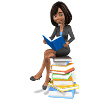 Sit A While Reading Book | 3D Animated Clipart for PowerPoint -  