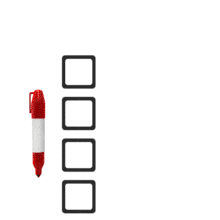 This animation shows a marker pen checking of boxes down a list.