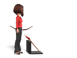 Animated gif sample: Business Woman Shooting Arrows
