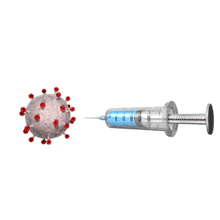 This animation shows a virus eluding a vaccine syringe trying to inject into it.  