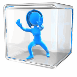 Animated gif sample: Stick Woman In Glass Box