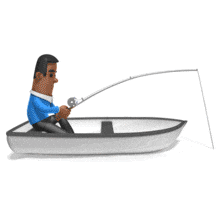 Got a Bite on a Bobber  3D Animated Clipart for PowerPoint 