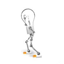 A tungsten light figure paces back and forth as he scratches his head.