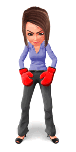 Animated gif sample: Business Woman Boxing Gloves Defeat
