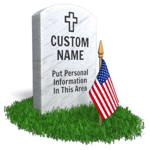 This PowerPoint Animations shows a preview of Memorial Day Gravestone Custom