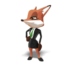 A business fox gets surprised by what it sees.