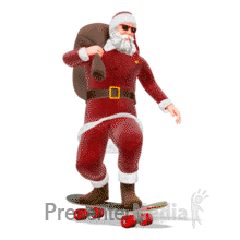 Santa skateboarding animation