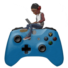 teen boy controller laptop gaming