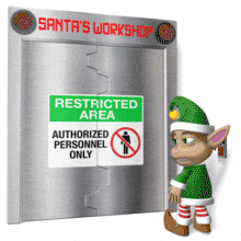Christmas elf male security door