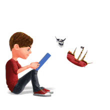 Boy Reading Book Imagination
