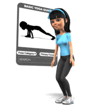 A woman practicing the lunge yoga pose.