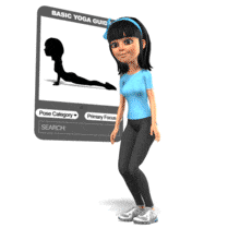 A woman practicing the upward facing dog yoga pose.