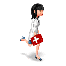 Doctor Kim runs with medkit.