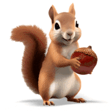 Enhance your presentations with this charming &quot;Harvest Squirrel Animation&quot; - a delightful animated design element symbolizing preparedness and joy!