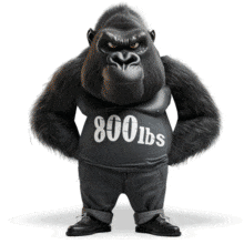 800 lb. Gorilla - Animation Idiom depicting a powerful 800 lb. gorilla symbolizing dominance and influence.