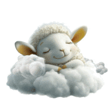 Download this &quot;Floating Lamb&quot; Animation - A Serene and Whimsical Animation to display relaxation and being carefree.