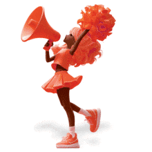 Download this cheerleader with megaphone animated clipart to represent team building and encouragement. Use in presentations/media designs.