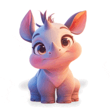 Download this cute rhino animation to visually represent playfulness and innocence.