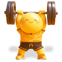 Download this  emoji weightlifter animation clipart to symbolize - determination, strength, and achieving goals.