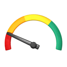 Download this needle animation, symbolizing caution as resources move from optimal to critical levels, urging action before it&#039;s too late.